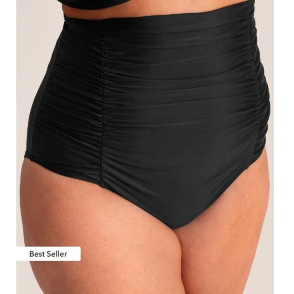 Empetua by Shapermint Womens Sz L High Waisted Control Bikini Bottom Black 81068